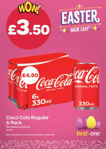 Coca Cola Regular 6 Pack Price Marked £4.50 